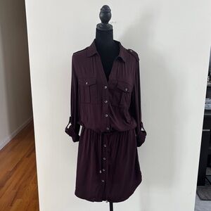 Dex Deep Burgundy Long Sleeve Dress